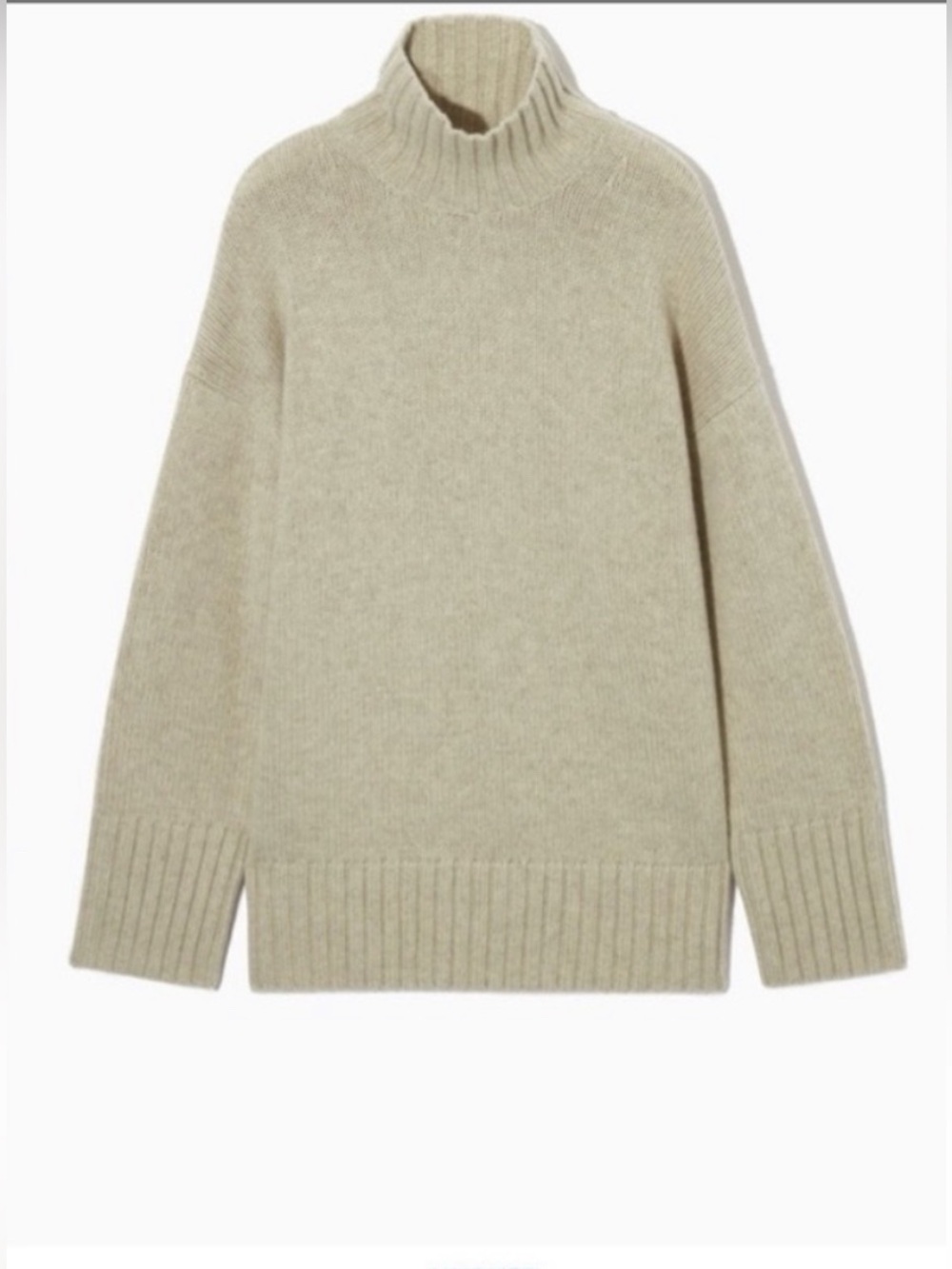 COS NWT Chunky 100% Pure Cashmere Funnel Neck Sweater in Undyed Cream/Tan - Picture 4 of 10